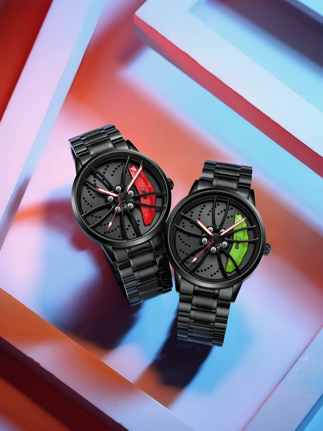 Audi RS6 Green & Red Gyro Rim Watches