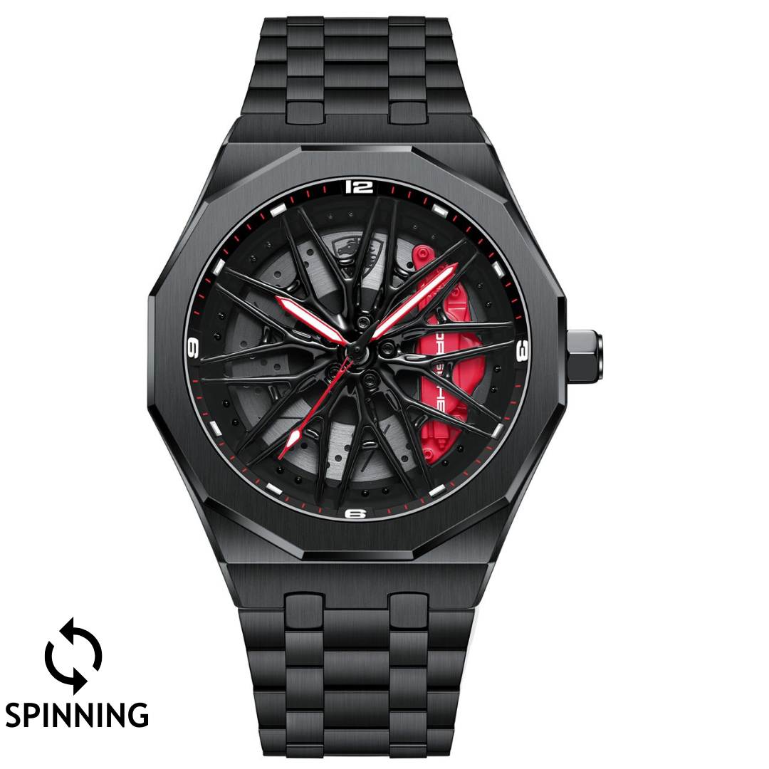 PORSCHE PANAMERA SPINNING WATCH Red Stainless Steel