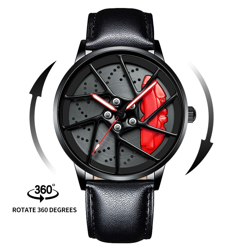 TESLA CAR RIM WATCH SPINNING